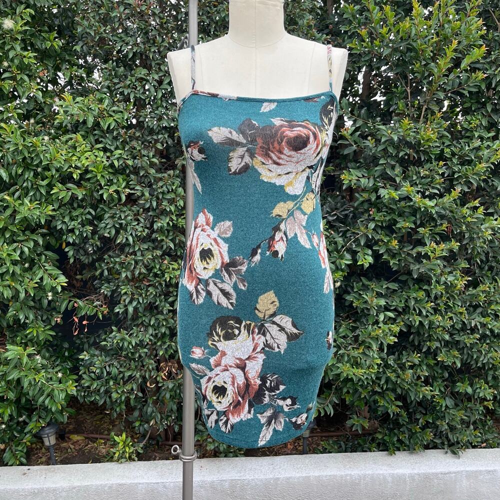 Y2K Mind Code Floral Cami Tank Dress Medium Made in Mexico Coquette Y2K